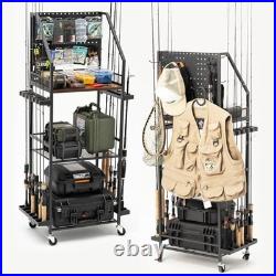 Fishing Rod Holders for Garage, Fishing Gear Storage 10 hooks Black-10 hooks Fishing Rod Holders for Garage, Fishing Gear Storage 10 hooks Black-10 hooks