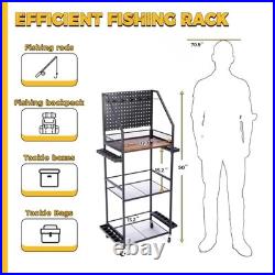 Fishing Rod Holders for Garage, Fishing Pole Holders Up 6 hooks Black-6 hooks