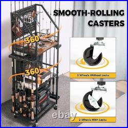 Fishing Rod Holders for Garage, Fishing Pole Holders Up to 12 Rods with Pegbo