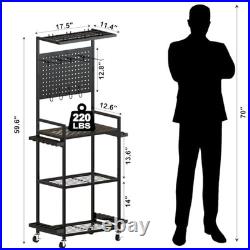 Fishing Rod Holders for Garage, Fishing Rod Storage Rack with Hooks & Black