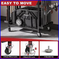 Fishing Rod Holders for Garage, Fishing Rod Storage Rack with Hooks & Wheels
