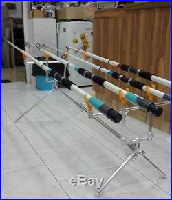 Fishing Rod Pod Carp Aluminum U+V Holders + Case-Stand for 4 Rods S. I. L