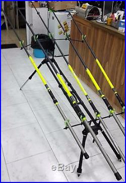 Fishing Rod Pod Carp Aluminum U+V Holders + Case-Stand for 5 Rods S. I. L