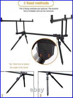 Fishing Rod Pod Stand Adjustable 3 Bite Alarms Swinger Set Carp Rod Holder Kit Fishing Rod Pod Stand Adjustable 3 Bite Alarms Swinger Set Carp Rod Holder Kit