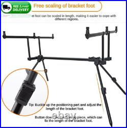 Fishing Rod Pod Stand Adjustable 3 Bite Alarms Swinger Set Carp Rod Holder Kit