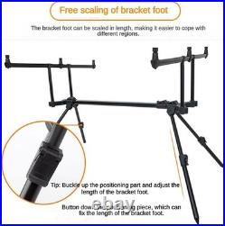 Fishing Rod Pod Stand Adjustable 3 Bite Alarms Swinger Set Carp Rod Holder Kit