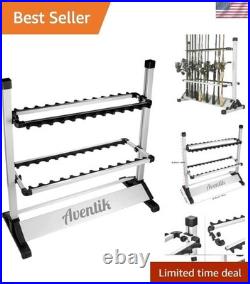Fishing Rod Rack, 12&24 Rods Aluminum Fishing Rod Holder-Space Saving Oragniz