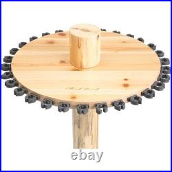 Fishing Rod Rack 30 Rod Holder Wooden Spinning Stand 360 Degree Swivel Storage