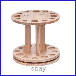 Fishing Rod Rack 360 Degree Rotating Wood Pole Holder Fishing Gear 12 Holes