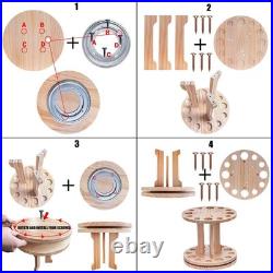 Fishing Rod Rack 360 Degree Rotating Wood Pole Holder Fishing Gear 12 Holes