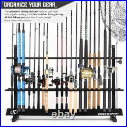 Fishing Rod Rack Holder Organizer, Lightweight Aluminum Vertical Fish Pole Ga