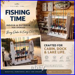 Fishing Rod Rack for 24 Rods, 3 Tier Detachable Design Fishing Pole Holder, Wate