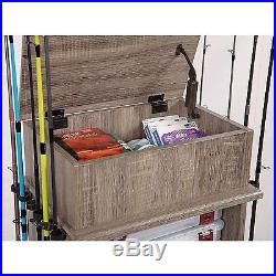 Fishing Rod Storage Cabinet Tackle Box Organization Holder Rack Furniture Case