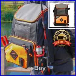 Fishing Tackle Backpack Ice Chest Rod Holder Cooler Pack Holds 3 Medium Boxes