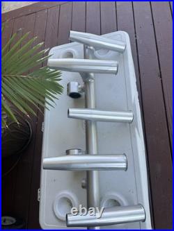 Five Tubes Marine Aluminum Fishing Rod Holder New Heavy Duty