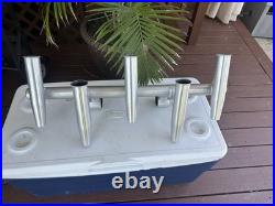 Five Tubes Marine Aluminum Fishing Rod Holder New Heavy Duty
