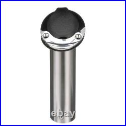 Flush Mount Cradle Hold Polished 0 Degree Fishing Rod Holder withBlack Cap Gasket