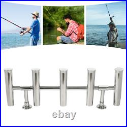 For Boat/Yacht 5 Tube Stainless Steel Marine Fishing Rod Holder Deck Mount NEW