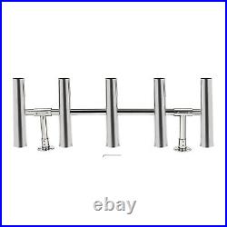For Boat/Yacht 5 Tube Stainless Steel Marine Fishing Rod Holder Deck Mount US For Boat/Yacht 5 Tube Stainless Steel Marine Fishing Rod Holder Deck Mount US