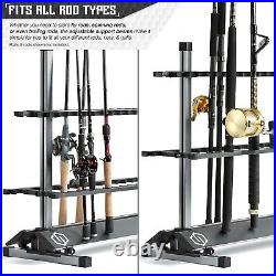 Fresh/ Salt Water Fishing Rod Rack Holder Pole Organizer Aluminum Ground Stand