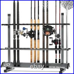 Fresh/ Salt Water Fishing Rod Rack Holder Pole Organizer Aluminum Ground Stand