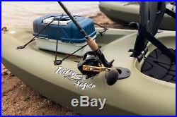 GREEN 10' Lifetime Fishing Angler Kayak Rod Holder Storage Tankwell Padded Seat