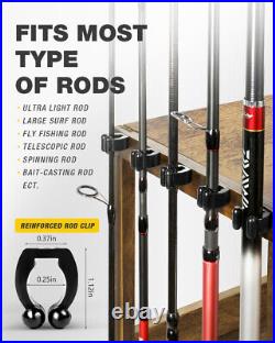 Ghosthorn Fishing Rod Holders for Garage Holds up to 10 Rods Wood Pole Rod Rack