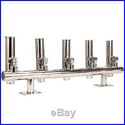 Great! 5 Tube Adjustable Stainless Wall/Top Mounted Rod Holder -9995S