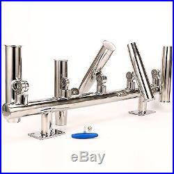 Great! 5 Tube Adjustable Stainless Wall/Top Mounted Rod Holder -9995S