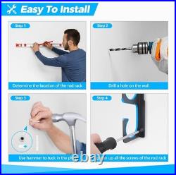 H5 Horizontal Fishing Rod Holders Wall/Ceiling Mount, Holds 20 Rods, Blue C