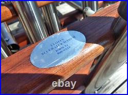HD 4 Pole Fishing Rod Holder Stainless/Teak Wood