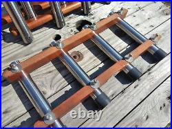 HD 4 Pole Fishing Rod Holder Stainless/Teak Wood