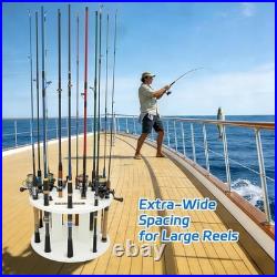 HDPE Fishing Rod Holder Rack for 12 Rods, Rotating Pole Storage Organizer with S