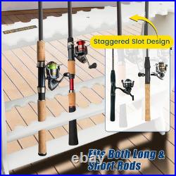 HDPE Fishing Rod Holder Rack for 24 Rods, Heavy-Duty Pole Storage Organizer with