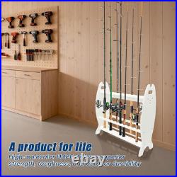 HDPE Fishing Rod Holder Rack for 24 Rods, Heavy-Duty Pole Storage Organizer with