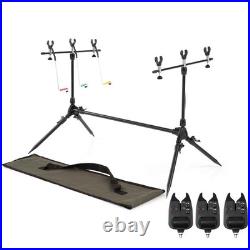 HUIOP Fishing Rod Holder, Adjustable Retractable Pole Stand With Bite Alarms