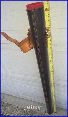 Handmade Custom Leather Fly Rod Holder/ Tube with Handle & Shoulder Strap. 48