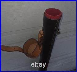 Handmade Custom Leather Fly Rod Holder/ Tube with Handle & Shoulder Strap. 48