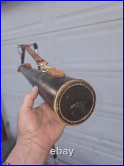 Handmade Custom Leather Fly Rod Holder/ Tube with Handle & Shoulder Strap. 48