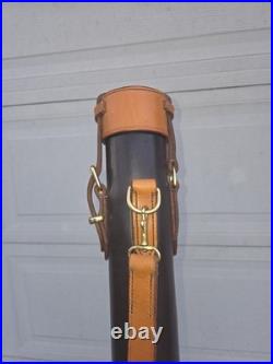 Handmade Custom Leather Fly Rod Holder/ Tube with Handle & Shoulder Strap. 48