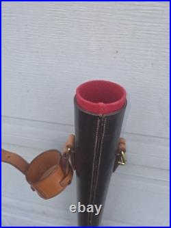 Handmade Custom Leather Fly Rod Holder/ Tube with Handle & Shoulder Strap. 48