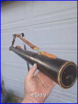 Handmade Custom Leather Fly Rod Holder/ Tube with Handle & Shoulder Strap. 48