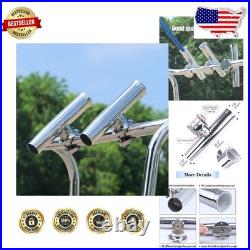 Heavy Duty 316 Stainless Boat Fishing Rod Holder 2X Adjustable Clamp-On Mount