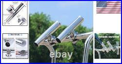 Heavy Duty 316 Stainless Boat Fishing Rod Holder 2X Adjustable Clamp-On Mount