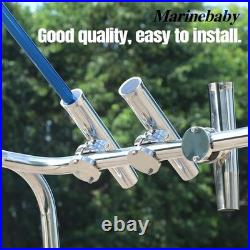Heavy Duty 316 Stainless Boat Fishing Rod Holder 2X Adjustable Clamp-On Mount