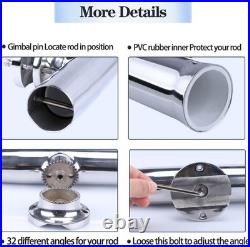 Heavy Duty 316 Stainless Boat Fishing Rod Holder 2X Adjustable Clamp-On Mount
