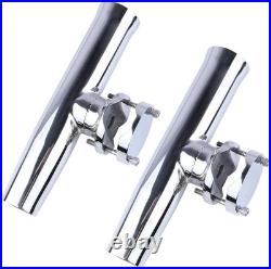 Heavy Duty 316 Stainless Boat Fishing Rod Holder 2X Adjustable Clamp-On Mount