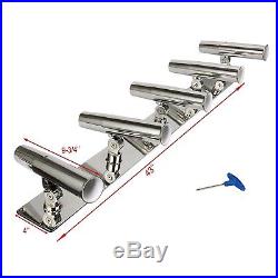 Heavy Duty 316 Stainless Steel 5 Fishing Rod Holders Angle Adjustable US Ship