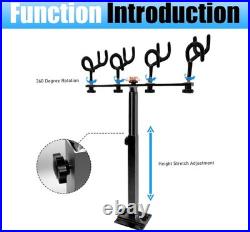 Heavy Duty Aluminum Boat Fishing Rod Holder 4 Pole Rack Adjustable 360 Rotation