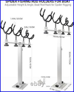 Heavy-Duty Aluminum Spider Rigging Rod Holder for Boats, Adjustable 16.5-30.5